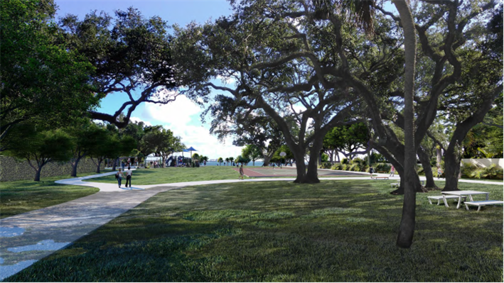 Rendering of the improved Alice Wainwright Park landscape
