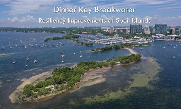Aerial photo of the Dinner Key Spoil Islands 