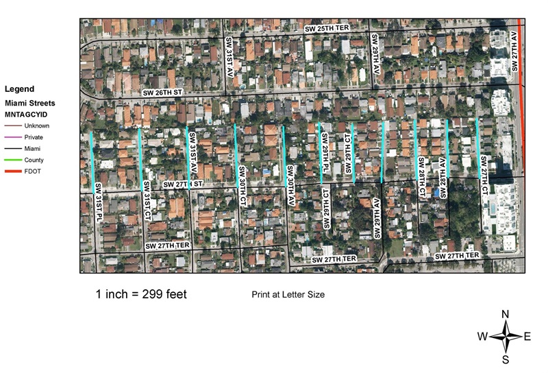 Satellite Map of The Project Area for the Golden Pines No Outlet Streets Improvements