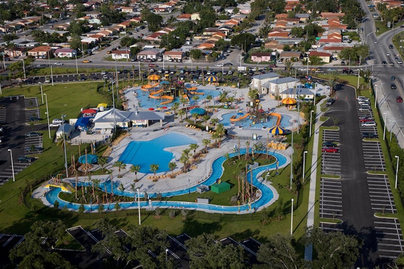 Aerial view of Grapeland Park in Miami
