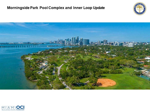 Morningside Park Pool Complex and Inner Loop Update Cover Page. Aerial View of Park