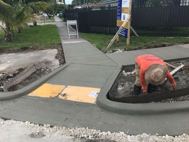Photo of new ADA ramp being constructed on SW 29 Avenue