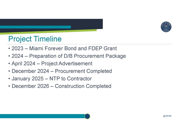 Brickell Bay Drive Improvements Presentation Projects Timeline Page